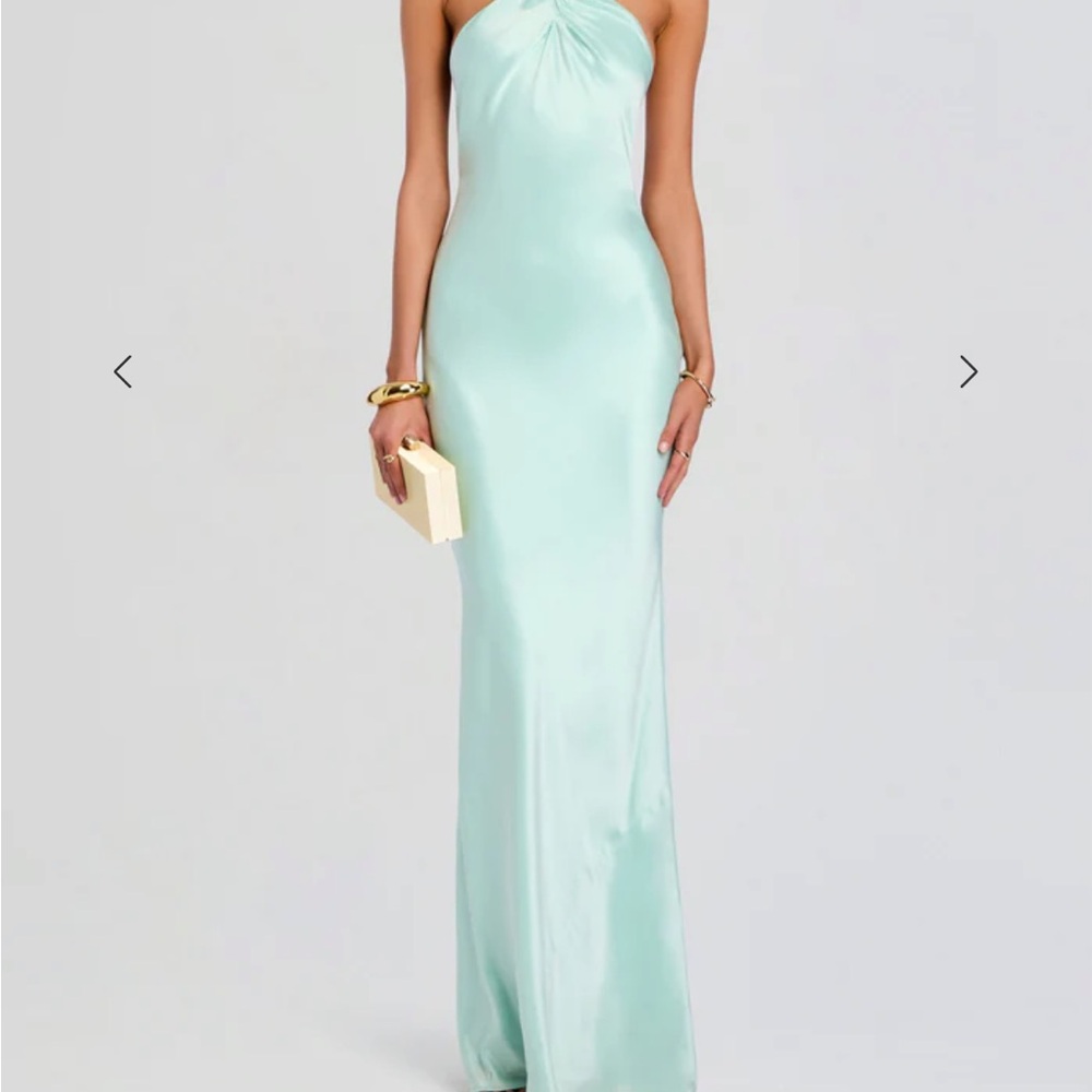 Retrofete Light Green Strapless Maxi Dress